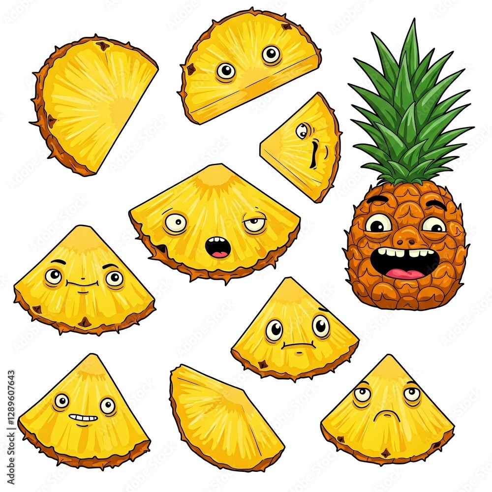 Obraz premium vector illustration of an pineapple fruit
