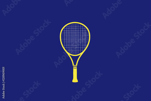 Logo design featuring a minimalistic tennis racket for a local sports club. Copy space