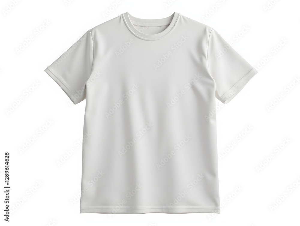 T-shirt mockup on white background in 3D render, for branding purposes T-shirt mockup on white background in 3D render, for branding purposes