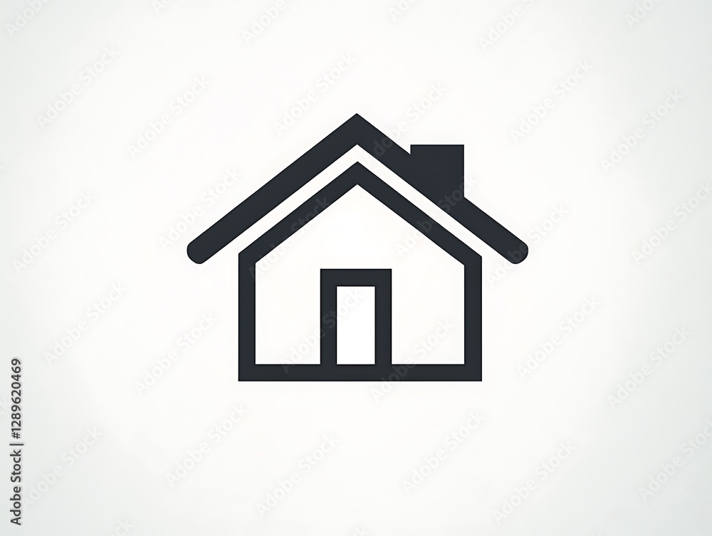 Modern home icon, featuring a simple house symbol suitable for logos or hostels Modern home icon, featuring a simple house symbol suitable for logos or hostels