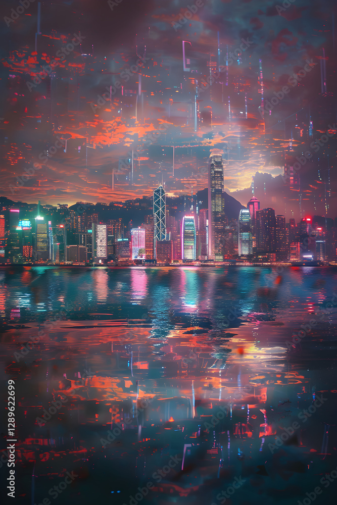 Fototapeta premium Dusky Urban Landscape Reflecting the Ambiance of a Syncopated Symphony