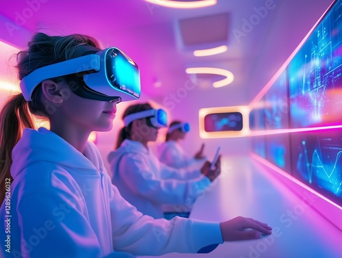 Innovative classroom experience with students immersed in augmented reality technology