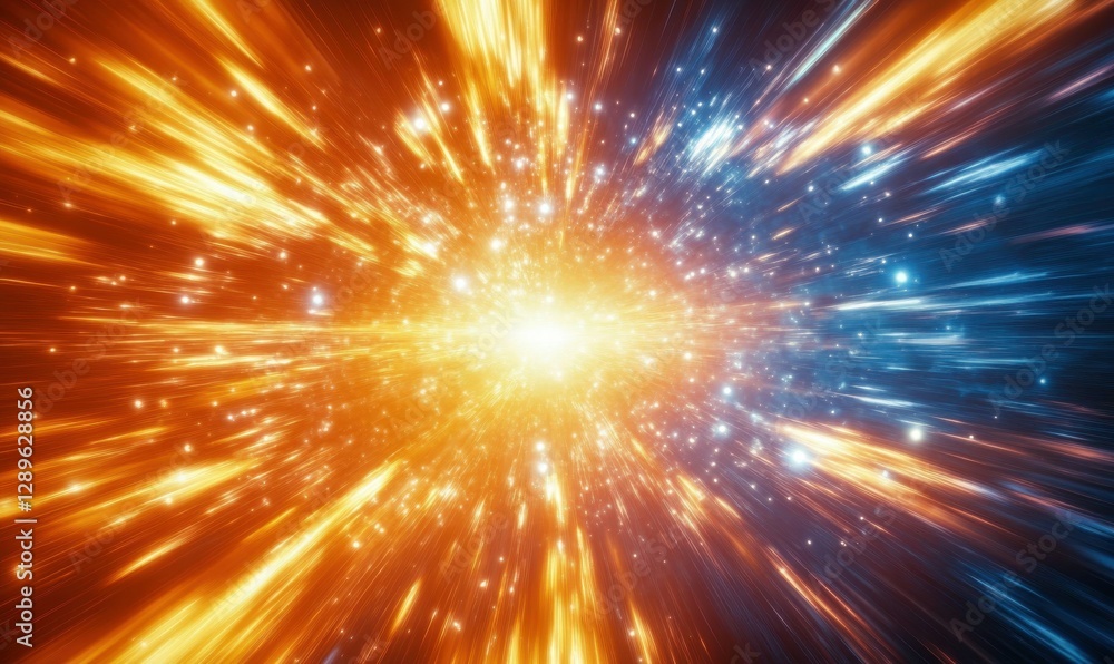 Dynamic glowing orange and blue cosmic nebula illuminated by radiant light, creating a powerful and expansive celestial view Dynamic glowing orange and blue cosmic nebula illuminated by radiant light, creating a powerful and expansive celestial view