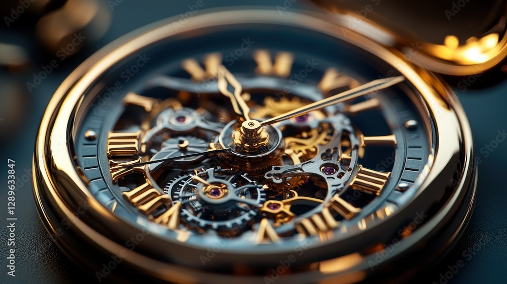 Ornate pocket watch mechanism close-up, intricate details, dark background Ornate pocket watch mechanism close-up, intricate details, dark background