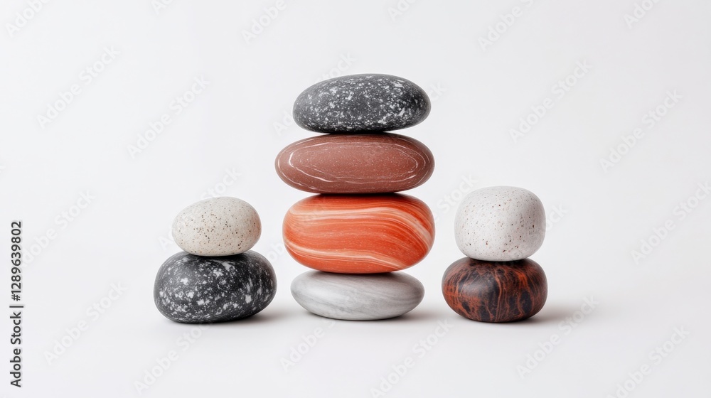 stacked stones on white background stacked stones on white background