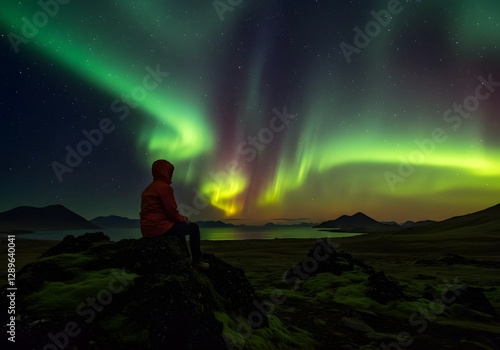 enchanting allure of Aurora in Icelandic skies showcases distinctive landscapes icy terrains and otherworldly charm that this Northern land possesses photo