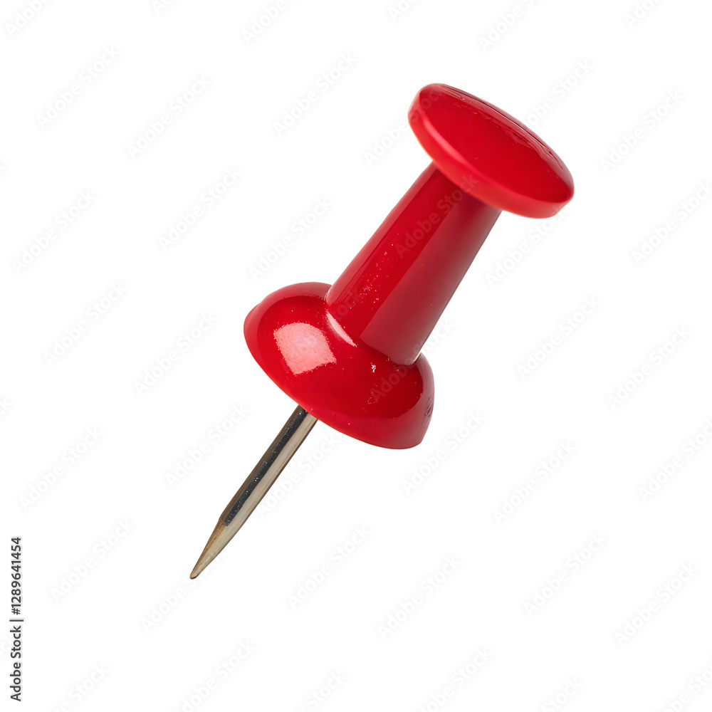 Red push pin isolated on transparent background Red push pin isolated on transparent background