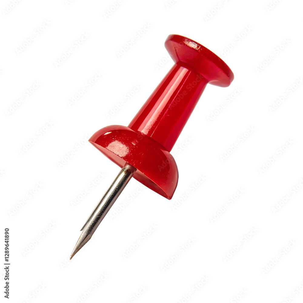 Red push pin isolated on transparent background Red push pin isolated on transparent background