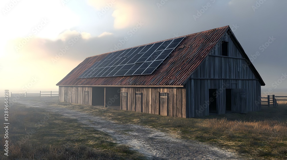 solar panels on the roof of a barn solar panels on the roof of a barn