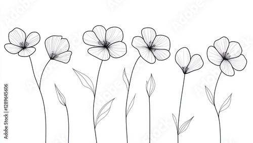 Simple line art floral illustration.
