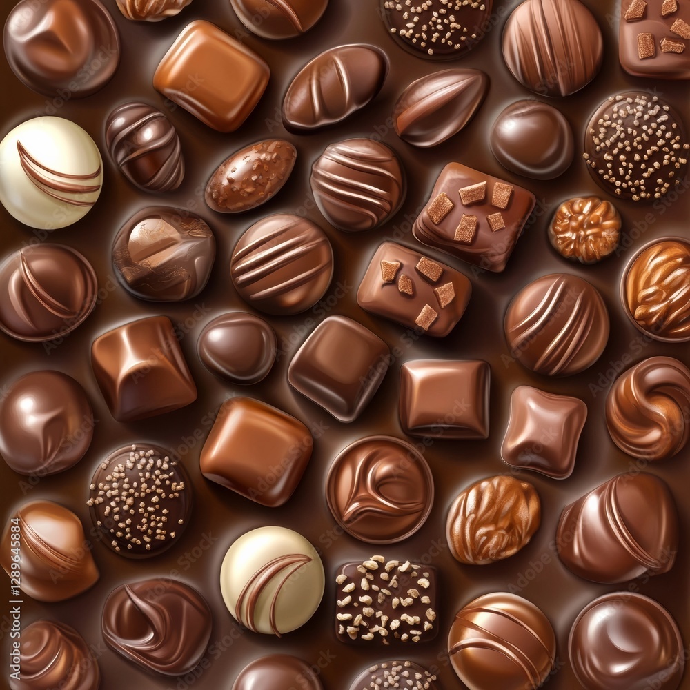 Fototapeta premium Choco candy, praline backdrop