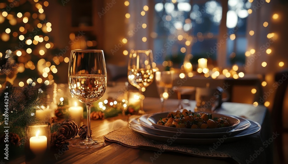 New Year s feast with glowing AR meal preparation tools, cozy dining room setting, soft warm lighting, photorealistic New Year s feast with glowing AR meal preparation tools, cozy dining room setting, soft warm lighting, photorealistic