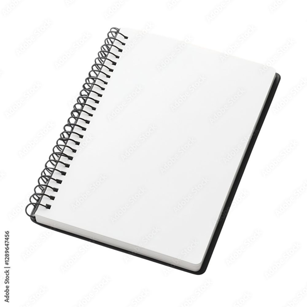 A Minimalist Smart Notebook with Erasable Pages and White Spiral Cover Isolated on Transparent Background A Minimalist Smart Notebook with Erasable Pages and White Spiral Cover Isolated on Transparent Background