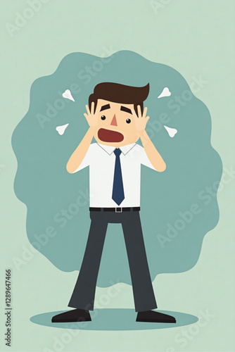 Exhausted Businessman Suffering from Burnout and Fatigue, Concept of Work-Related Stress and Mental Health