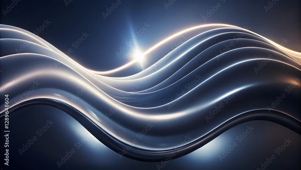 Fototapeta premium Abstract Metallic Waves Background