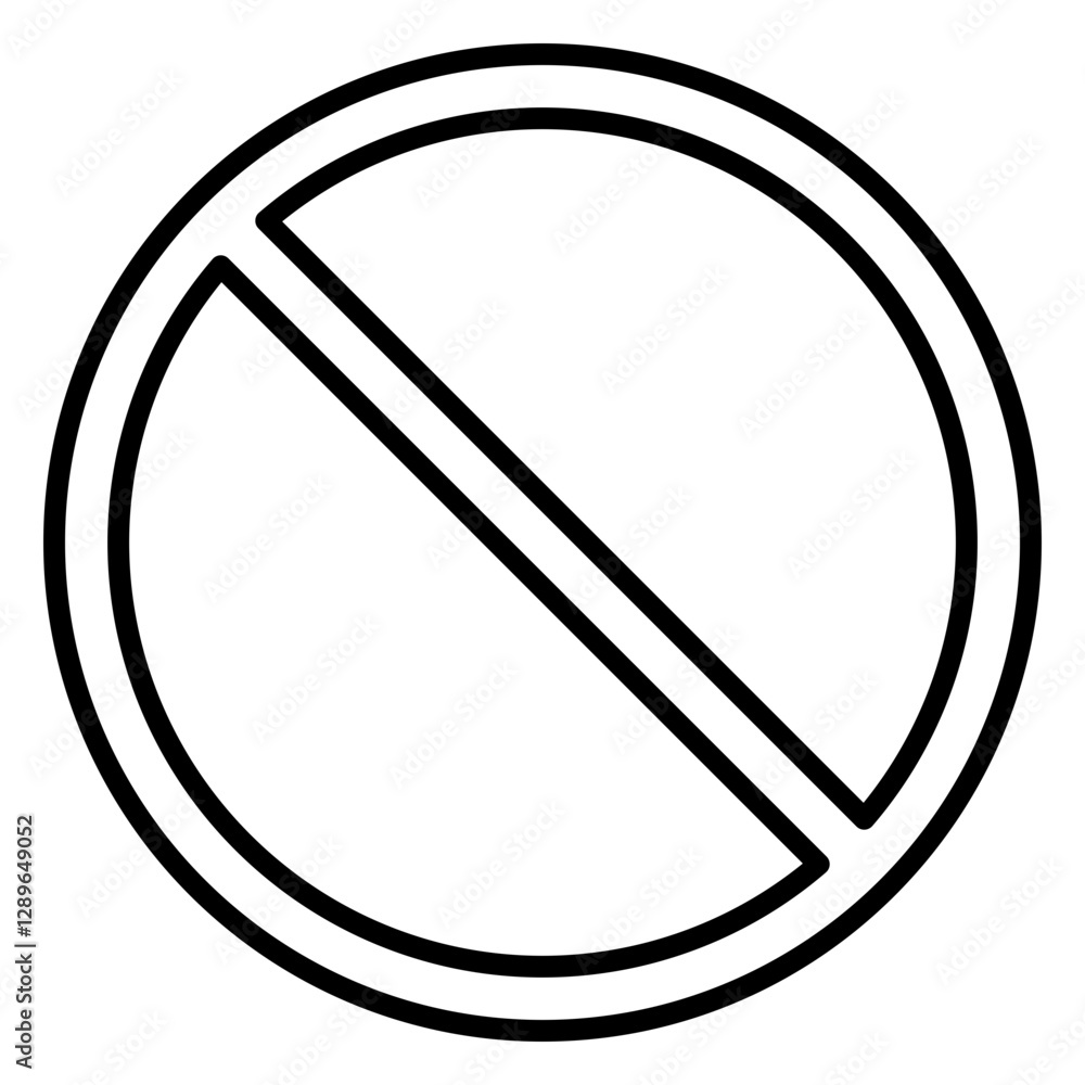 Illustration of Prohibition Sign Line Icon Illustration of Prohibition Sign Line Icon