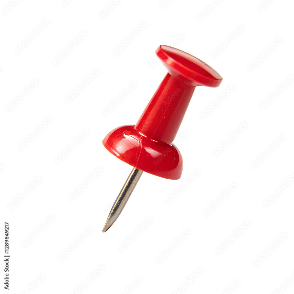 Red push pin isolated on transparent background Red push pin isolated on transparent background