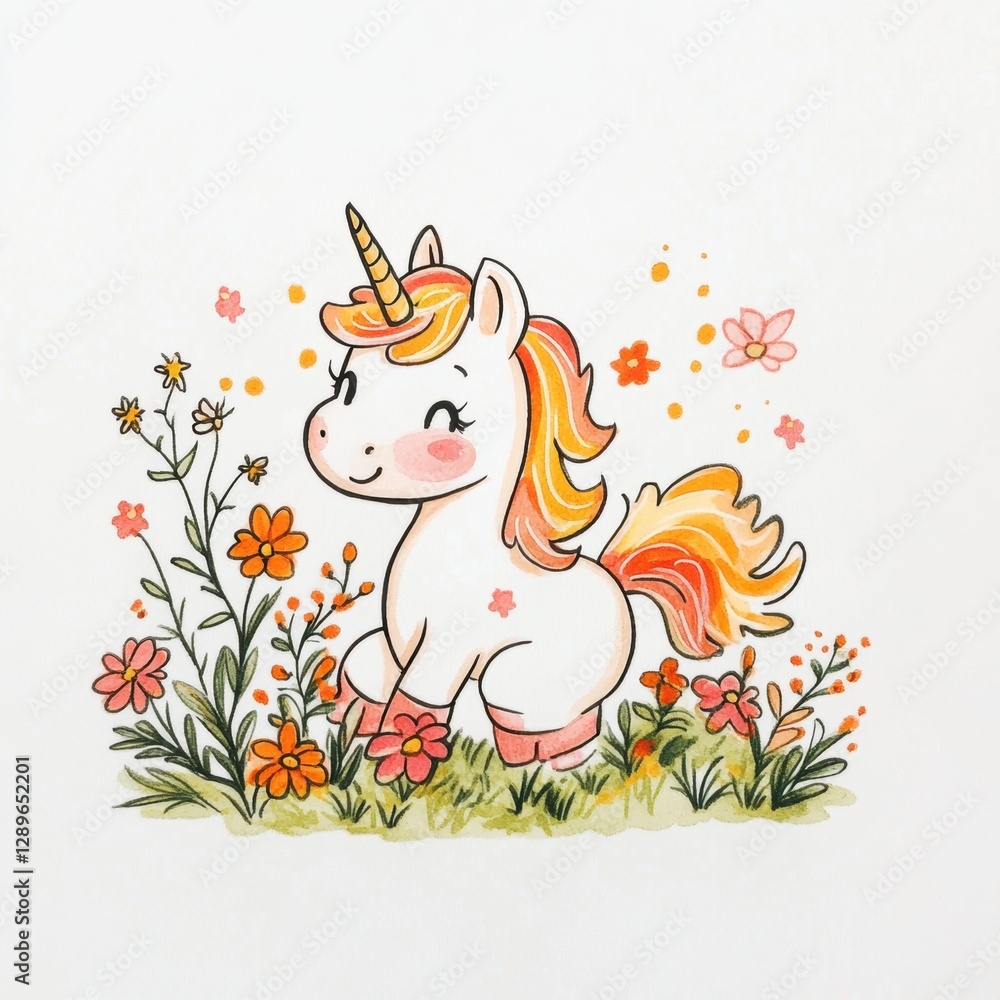 Obraz premium Beautiful unicorn character in Spring
