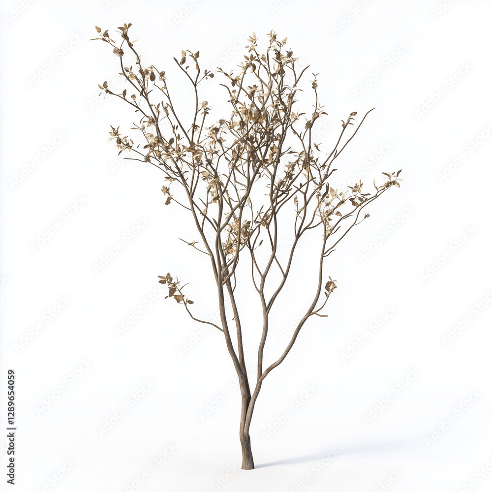 Obraz premium Dead Plant 3D Render Isolated on White Background
