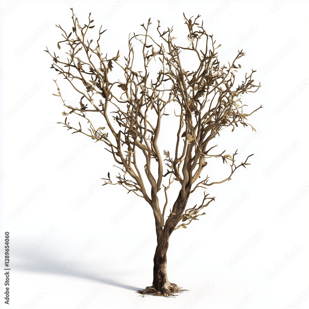 Naklejka premium Dead Plant 3D Render Isolated on White Background