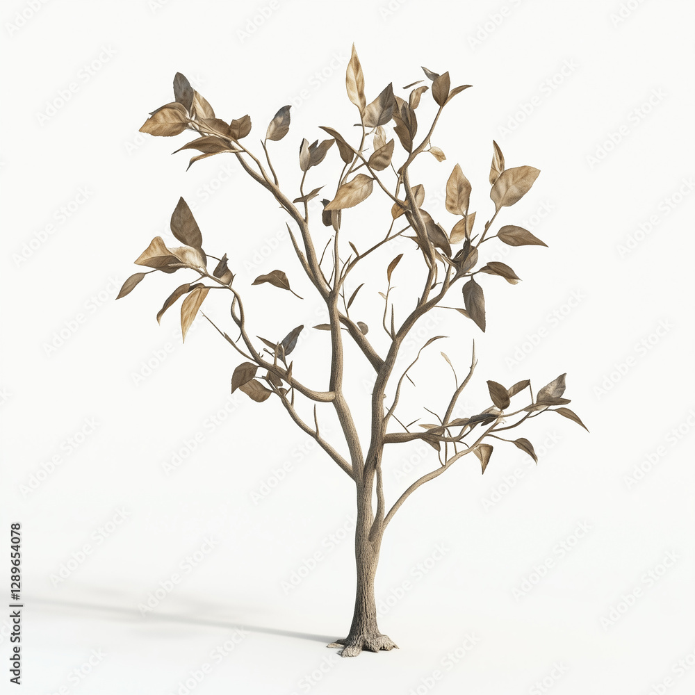 Obraz premium Dead Plant 3D Render Isolated on White Background