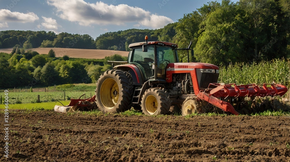 Fototapeta premium tractor in field