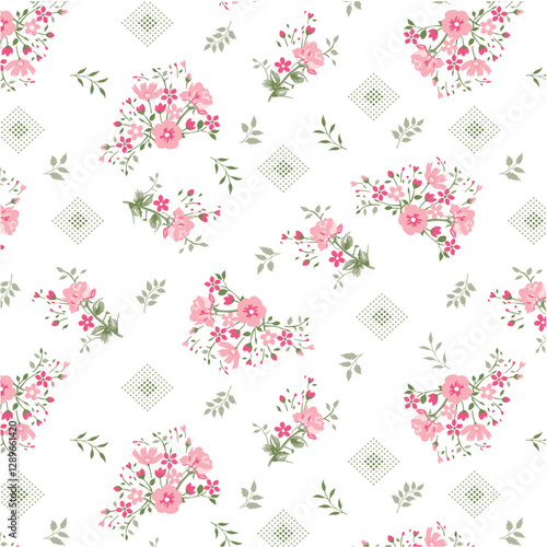 Decorative bouquet flowers with  Checkered polka dot pattern