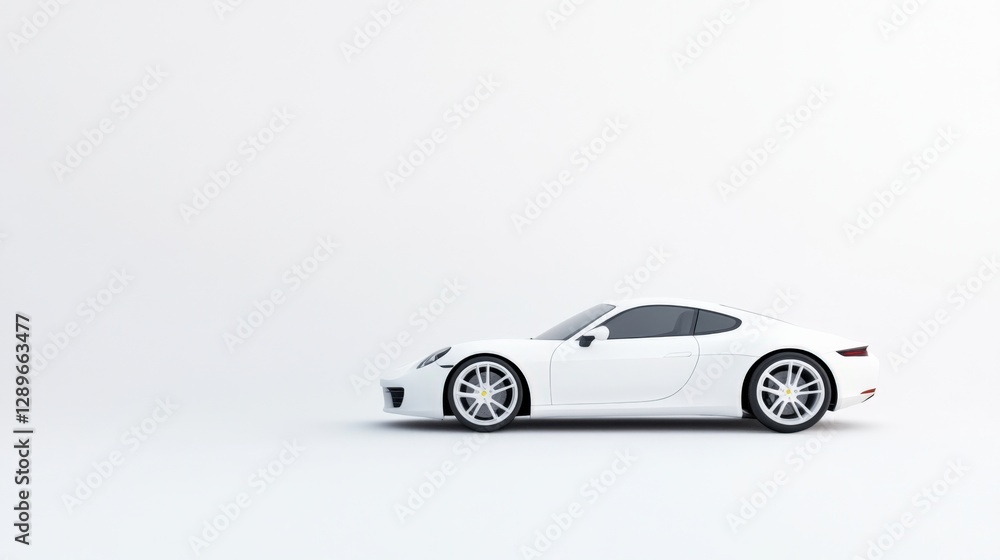 Fototapeta premium white sports car on white background