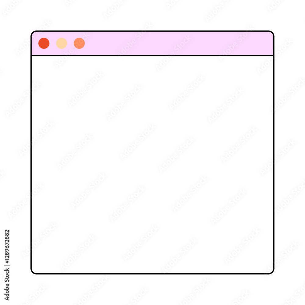 Browser window png frame, vector, retro style, transparent background Browser window png frame, vector, retro style, transparent background