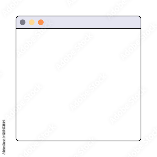 Browser window png frame, vector, retro style, transparent background