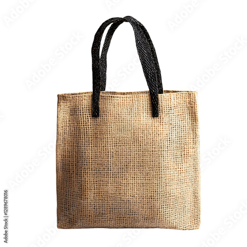 A Stylish Eco Friendly Shopping Bag Made From Recycl Isolated on Transparent Background photo