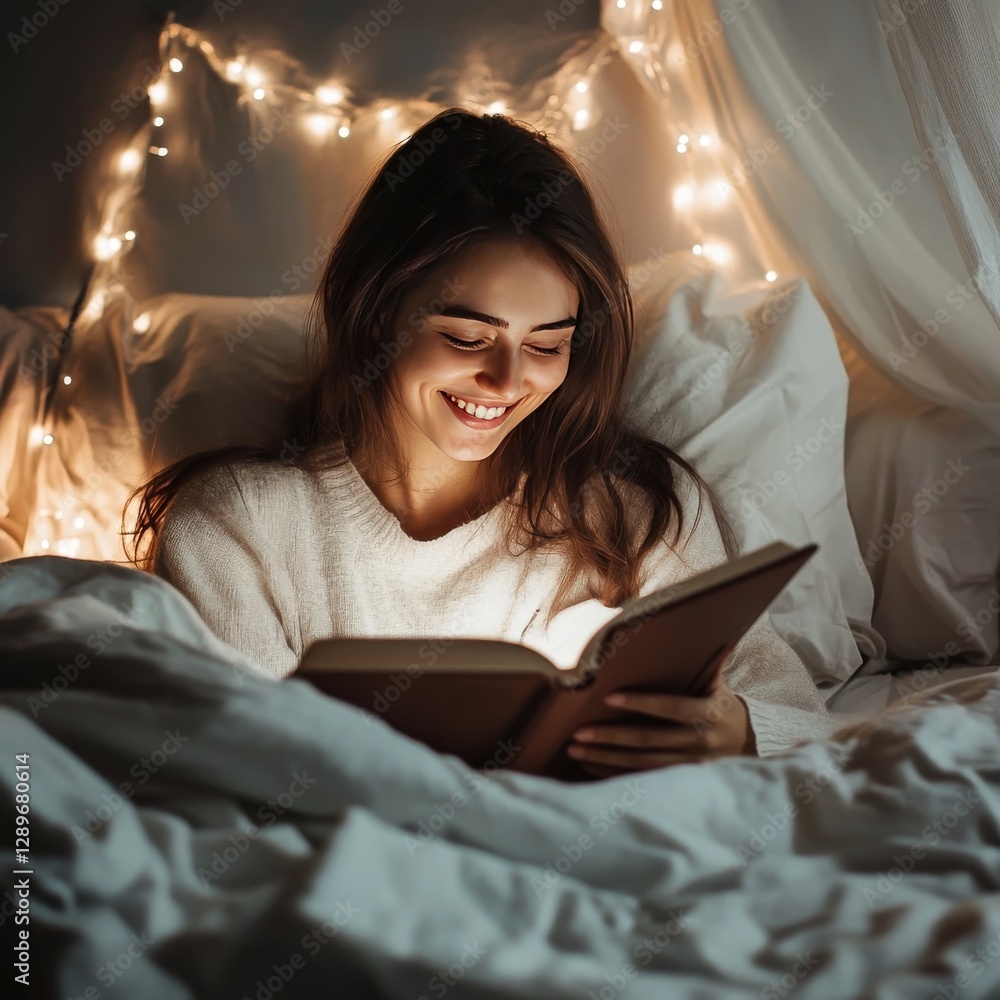 Reading girl in sheets Reading girl in sheets