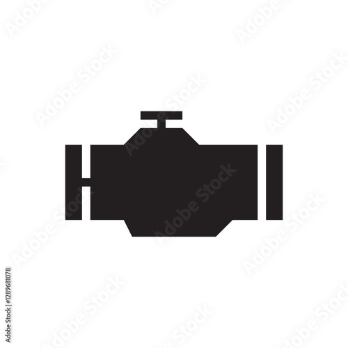 Vector illustration of block machine silhouette symbol design. 