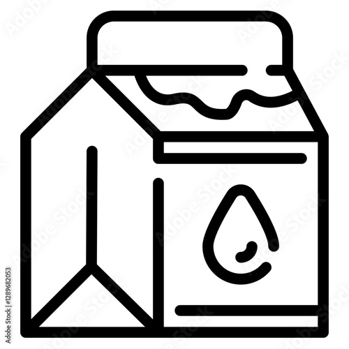 Milk Box Line Icon