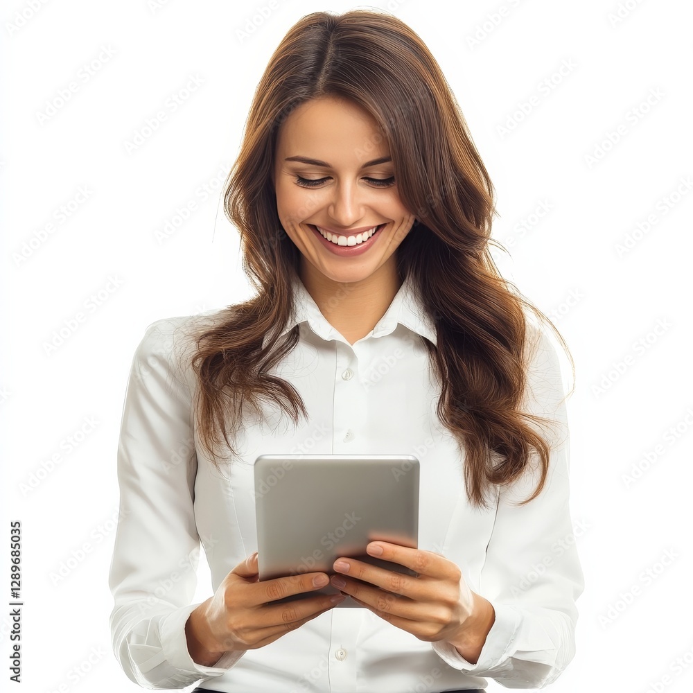 Professional using tech for education or business. Professional using tech for education or business.