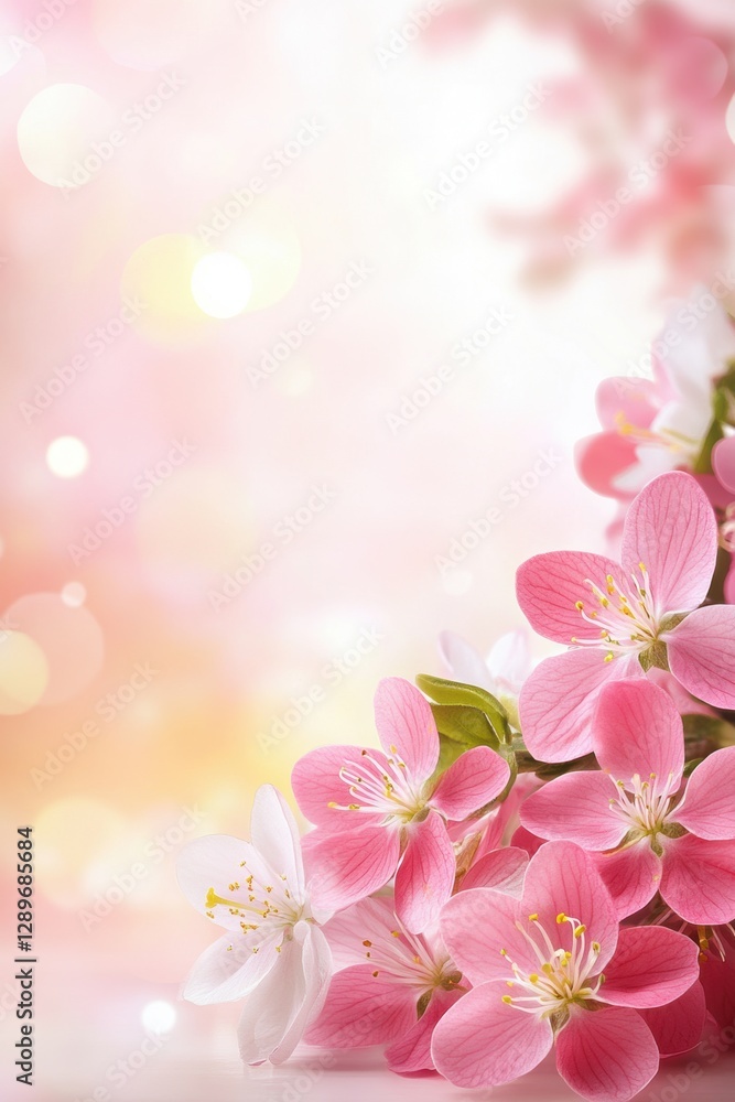 Beautiful background template made of Spring flowers. Beautiful background template made of Spring flowers.