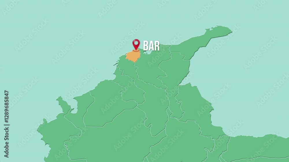 Mapa De Colombia Con Divisi n Pol tica Resaltando El Estado Atl ntico 