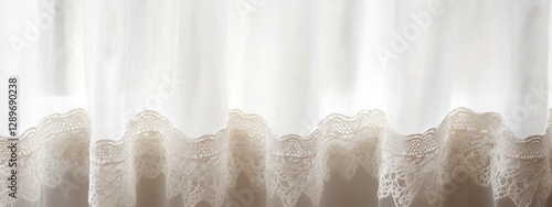 Obraz na płótnie Delicate lace-edged sheer curtains, elegant design, transparent background, perfect for enhancing interior decor with softness and style w salonie