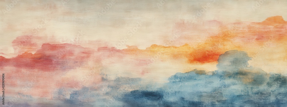 Pastel Watercolor Rectangular Rug Design, soft hues blend seamlessly, ideal for enhancing contemporary interiors, perfect for digital projects