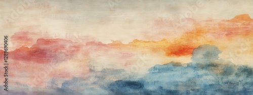 Pastel Watercolor Rectangular Rug Design, soft hues blend seamlessly, ideal for enhancing contemporary interiors, perfect for digital projects