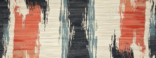 Obraz na płótnie Abstract brush stroke rug design, vibrant lines flow seamlessly, ideal for modern interiors, enhances aesthetics with a unique touch. w salonie