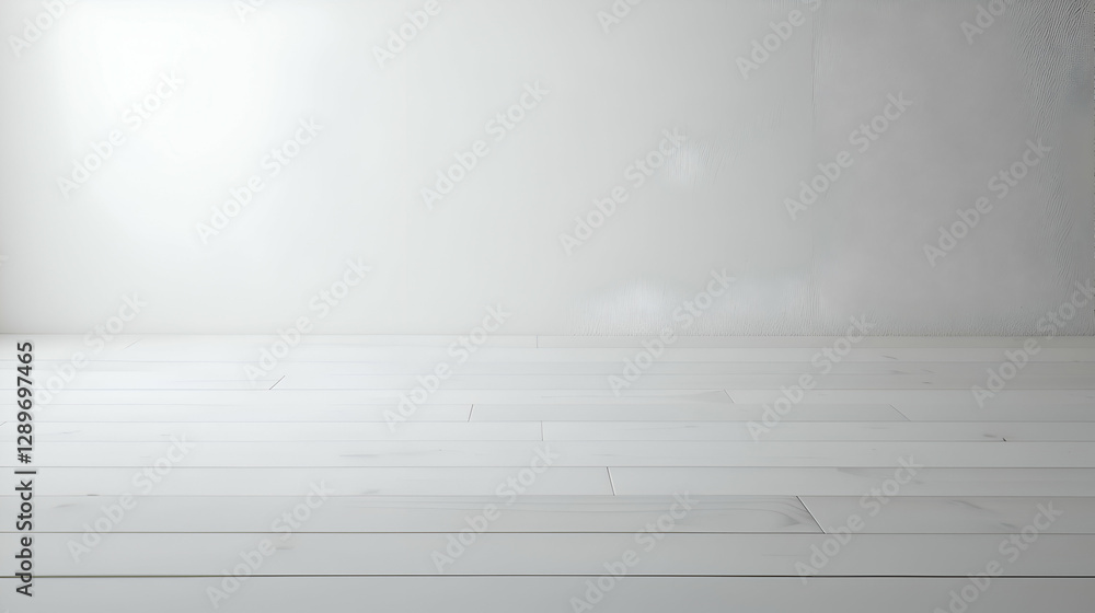 Fototapeta premium White Wooden Floor and Wall Background