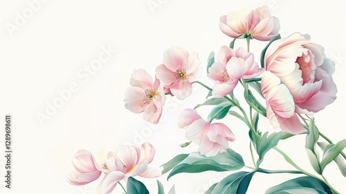Beautiful background template made of Spring flowers.