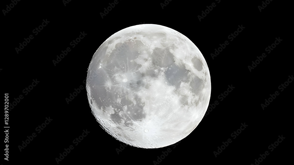 Obraz premium Full Moon in Dark Night Sky