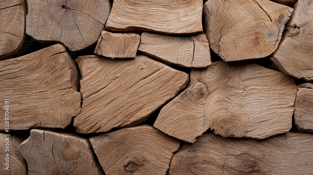 Fototapeta premium Irregular wood slices wall texture background
