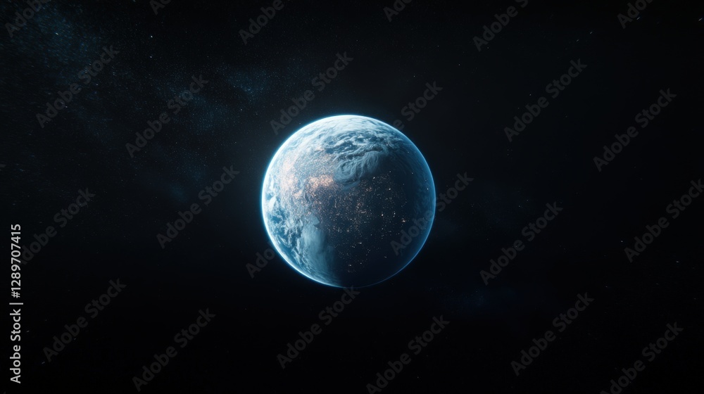 Obraz premium planet earth in space with city lights