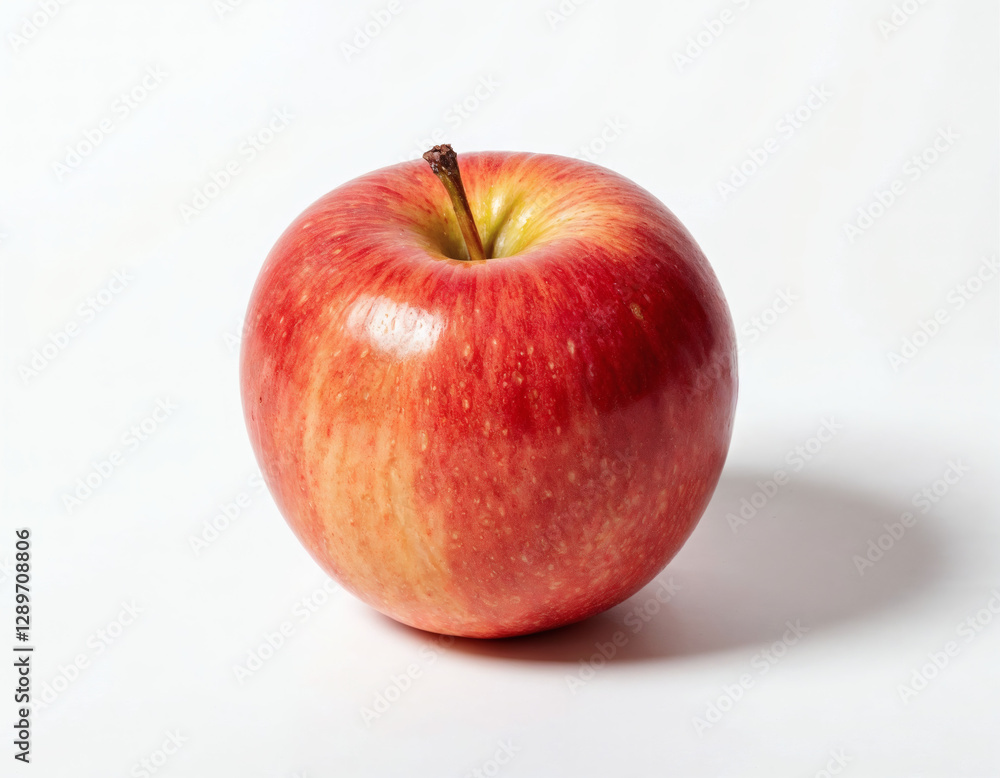 Fresh red apple with shiny skin isolated on a white background Fresh red apple with shiny skin isolated on a white background