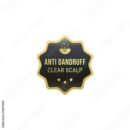 Anti dandruff label stamp vector isolated EPS. Best Anti dandruff label vector for product packaging design element. Anti dandruff symbol vector for packaging design element.