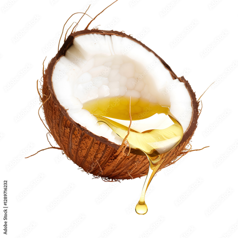 custom made wallpaper toronto digitalCoconut oil pouring from cracked coconut shell healthy tropical oil