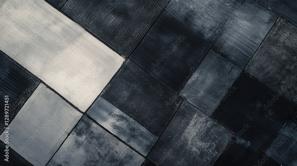 Abstract textured background with geometric patterns of black and white tones for creative design projects